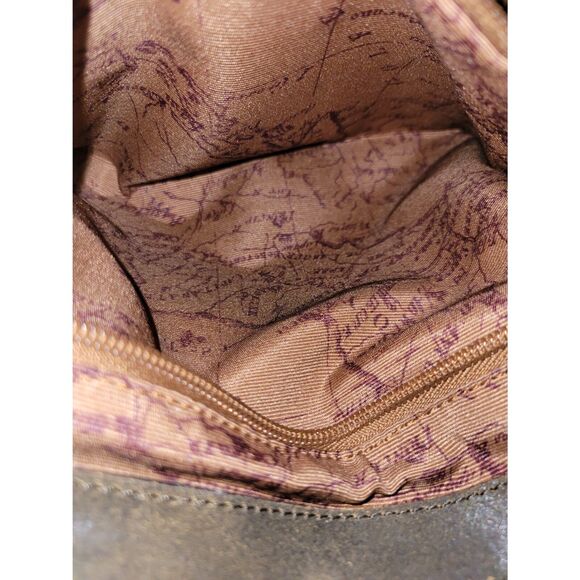 NWOT Patricia Nash Brown North South Moto Messenger Crossbody Leather Unisex Bag - Picture 11 of 12